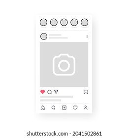 Kyiv, Ukraine - August 1, 2021: Mobile Instagram Profile As Instagram. Interface Photo Frame Mockup Template.