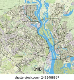 Kyiv, Ukraine map poster art