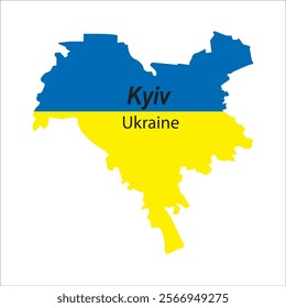Kyiv, Ukraine map vector illustration symbol design