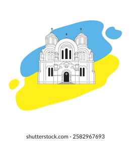 Kyiv, Vladimir Cathedral. Isolated vector illustration