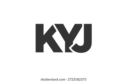 Modelo de design de logotipo KYJ com texto em negrito forte e moderno. Logotipo vetorial inicial com tipografia simples e mínima. Identidade de empresa moderna ideal para a presença de marca de empresas.