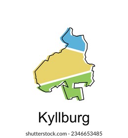 Kyllburg world map vector design template, graphic style isolated on white background, suitable for your company