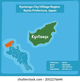 Kyotango City Village Region Kyoto Prefecture Map, Japan