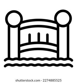 Kyoto bridge icon outline vector. Japan city. Ancient map