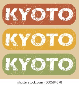 Kyoto on colored background