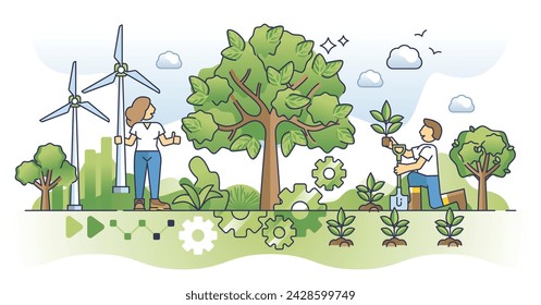 Kyoto protocol as carbon dioxide emissions limit framework outline concept. UN agreement to reduce air pollution with CO2 greenhouse gases vector illustration. Sustainable and environmental energy.