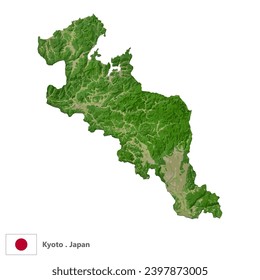 Kyoto,Prefecture of Japan Topographic Map (EPS)