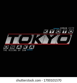 kyoto,tokyo,osaka city typography graphic t shirt print vector illustration design