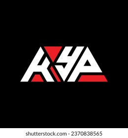 KYP triangle letter logo design with triangle shape. KYP triangle logo design monogram. KYP triangle vector logo template with red color. KYP triangular logo Simple, Elegant, and Luxurious design.