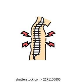 Kyphosis color line icon. Pictogram for web page, mobile app, promo.
