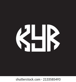 KYR letter logo design on black background. KYR creative initials letter logo concept. KYR letter design.
