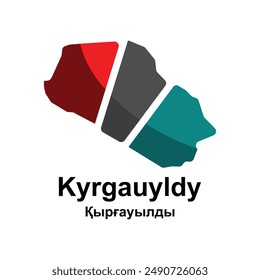 Kyrgauyldy City Map Illustration Design, World Map International vector template colorful graphic design template
