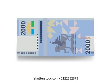 Kyrgyz som Vector Illustration. Kyrgyzstan money set bundle banknotes. Paper money 2000 c. Flat style. Vector illustration.