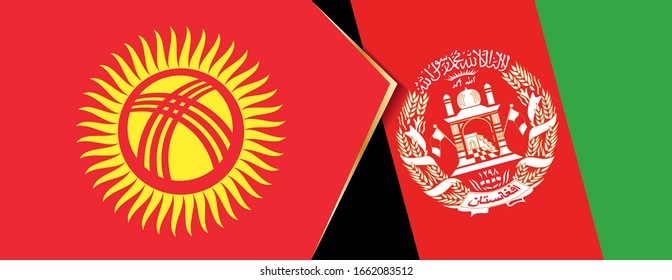 Kyrgyzstan and Afghanistan flags, two vector flags symbol of relationship or confrontation.