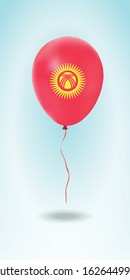 Kyrgyzstan balloon with flag.Ballon in the Country National Colors. Country Flag Rubber Balloon. Vector Illustration.