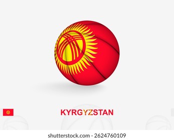 Kyrgyzstan Basketball Concept with National Flag Design. Perfect for use in sports related content, national team promotions.