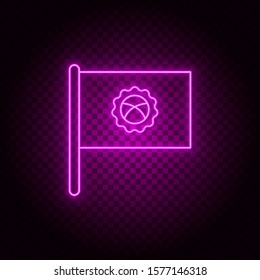 kyrgyzstan, country, flag. Pink neon vector icon. Transparent background