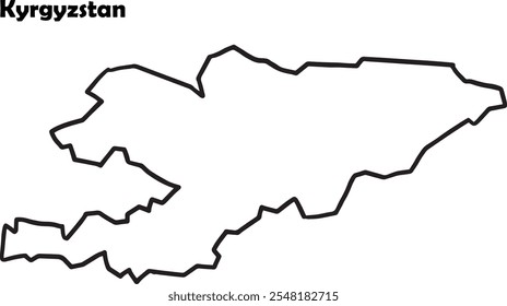 Kyrgyzstan country map polygon outline