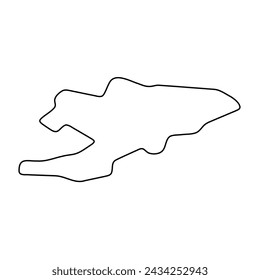 Kyrgyzstan country simplified map. Thin black outline contour. Simple vector icon