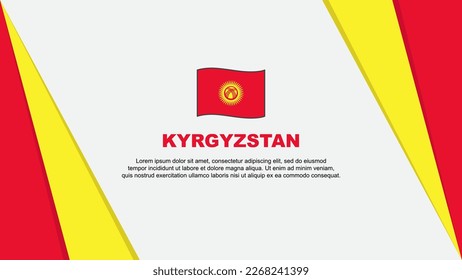 Kirgisische Flagge abstrakte Hintergrund Design-Vorlage. Kirgisistan Independence Day Banner Cartoon Vektorgrafik. Kirgisische Flagge
