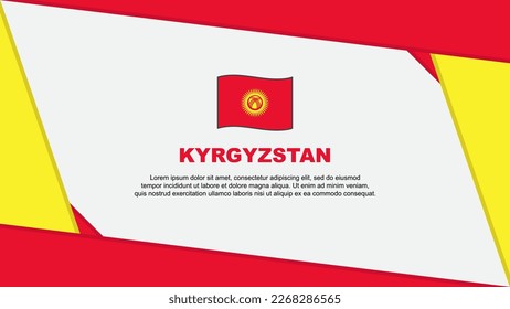 Kyrgyzstan Flag Abstract Background Design Template. Kyrgyzstan Independence Day Banner Cartoon Vector Illustration. Kyrgyzstan Independence Day