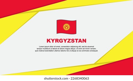 Kyrgyzstan Flag Abstract Background Design Template. Kyrgyzstan Independence Day Banner Cartoon Vector Illustration. Kyrgyzstan