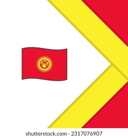 Kirgisische Flagge abstrakte Hintergrund Design-Vorlage. Kirgisistan Unabhängigkeitstag Banner Social Media Post. Karikatur Kirgisistans