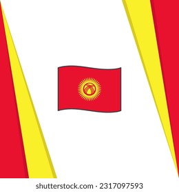 Plantilla de diseño de fondo de resumen de la bandera de Kirguistán. Afiche del Día de la Independencia de Kirguistán en las redes sociales. Bandera de Kirguistán