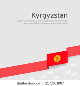 Kyrgyzstan flag background. State patriotic kyrgyz banner, cover. Ribbon color flag of kyrgyzstan on a white background. National poster. Business booklet. Vector design