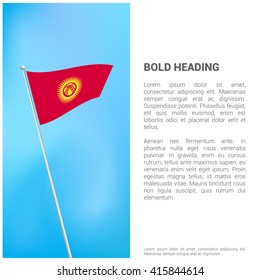Kyrgyzstan flag Brochure - Vector Flyer Cover Page Design