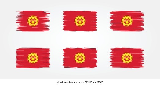 Kyrgyzstan Flag Brush Collection. National Flag