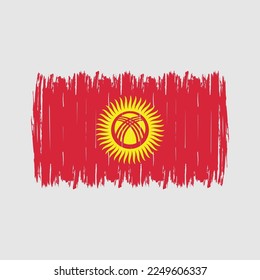 Kyrgyzstan Flag Brush Vector Illustration