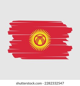 Kyrgyzstan Flag Brush Vector Illustration
