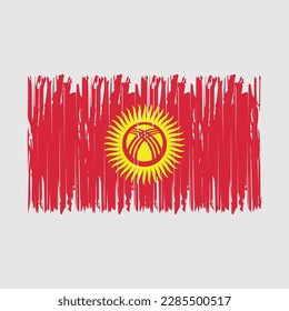 Kyrgyzstan Flag Brush Vector Illustration