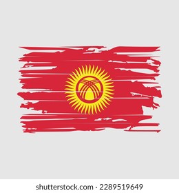 Kyrgyzstan Flag Brush Vector Illustration