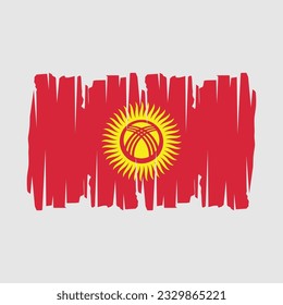 Kyrgyzstan Flag Brush Vector Illustration