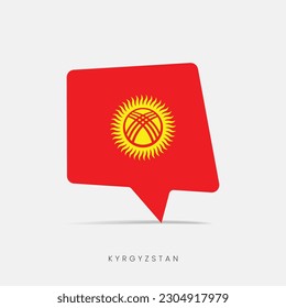 Kirgisistan-Flaggenblase-Chat-Symbol