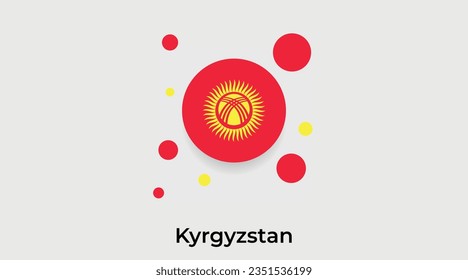 Kyrgyzstan flag bubble circle round shape icon colorful vector illustration