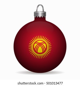 kyrgyzstan flag christmas ball vector