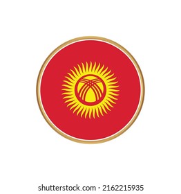 Kyrgyzstan Flag with Circle Frame. National Flag