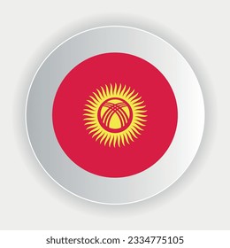 Bandera de Kirguistán en forma de círculo. colores y proporciones oficiales correctamente. Ilustración vectorial. 10.