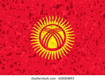kyrgyzstan flag grunge illustration