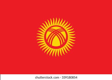 Kyrgyzstan Flag for Independence Day and infographic Vector illustration