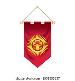 The Kyrgyzstan flag isolated on the white background.