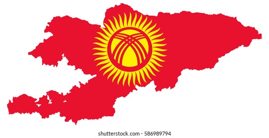 Kyrgyzstan flag map