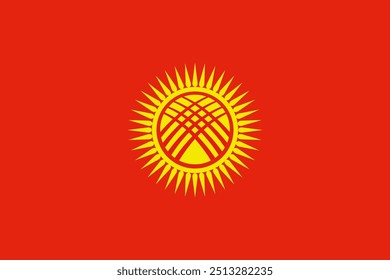 Kyrgyzstan flag pattern background. Realistic national flag design. Abstract vector template.