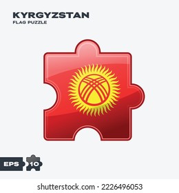 Kyrgyzstan flag puzzle pieces. vector illustration isolated on a white background