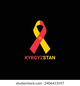 Kyrgyzstan flag ribbon design vector