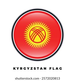 Kyrgyzstan flag round design circle vector template