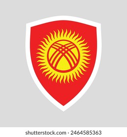 Kyrgyzstan Flag in Shield Shape Frame